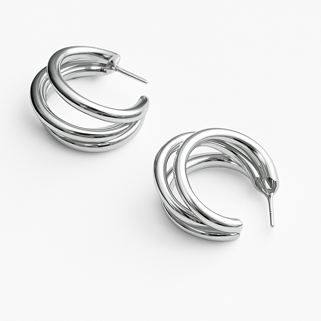 Boucles d'oreilles Cercle Connecté | Or plaqué 14k