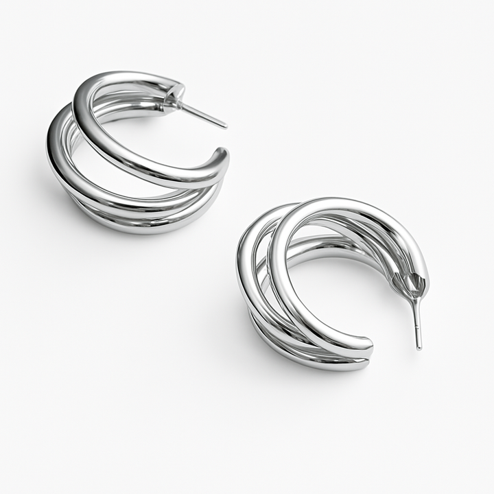 Boucles d'oreilles Cercle Connecté | Or plaqué 14k