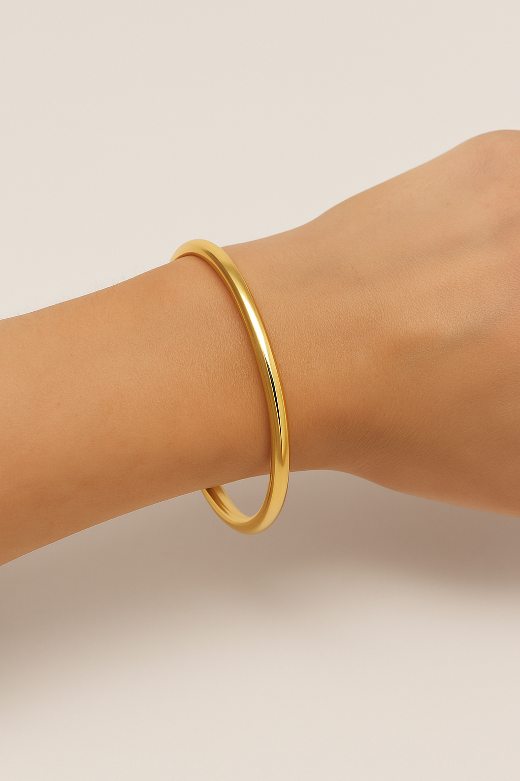Bracciale schiavo massiccio classico | Oro placcato 14k