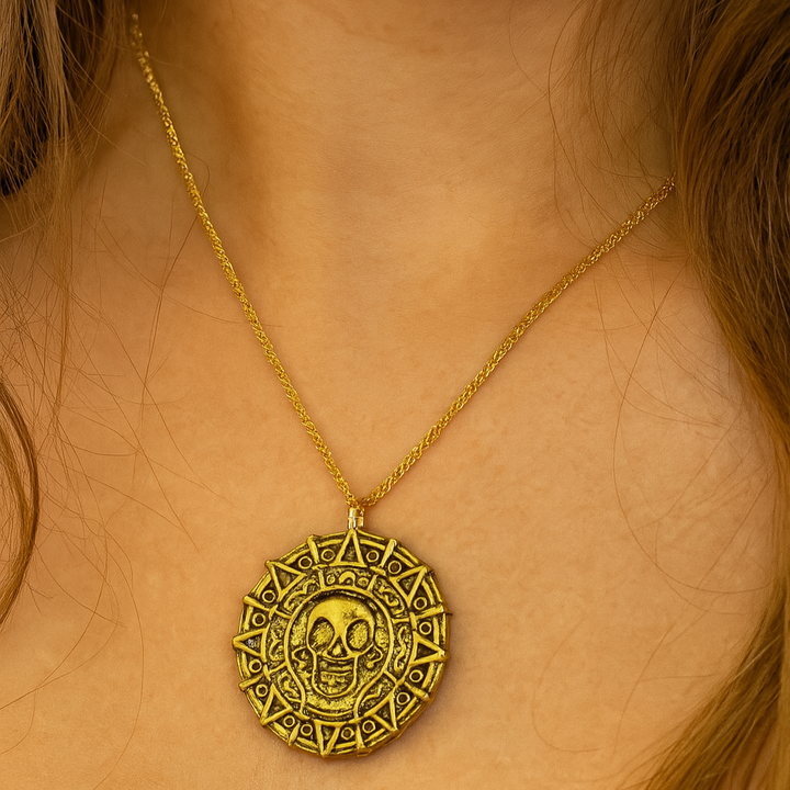 Pirates of the Caribbean Medaillon Ketting Jack Sparrow | 14K Verguld Goud