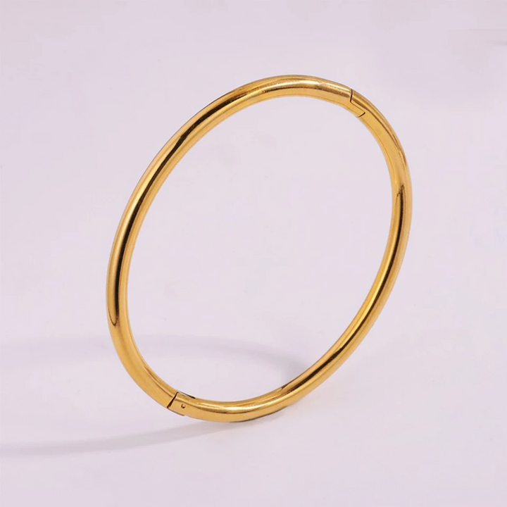 Bracciale schiavo massiccio classico | Oro placcato 14k