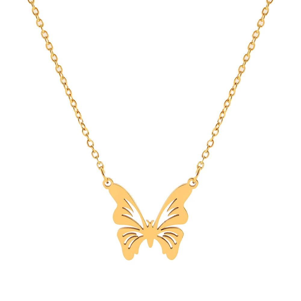 Collana con ciondolo a farfalla | Oro placcato 14k