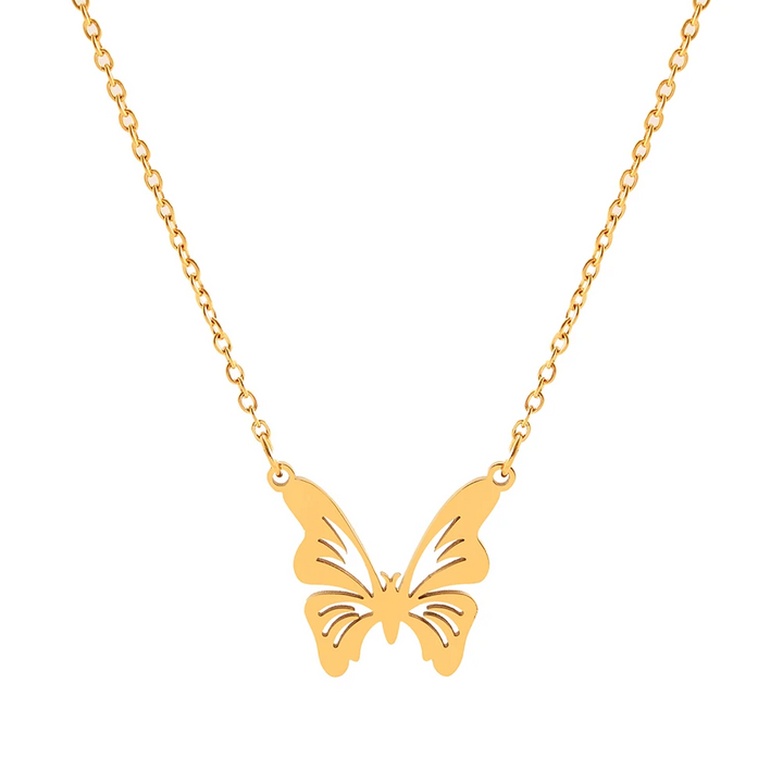 Collana con ciondolo a farfalla | Oro placcato 14k