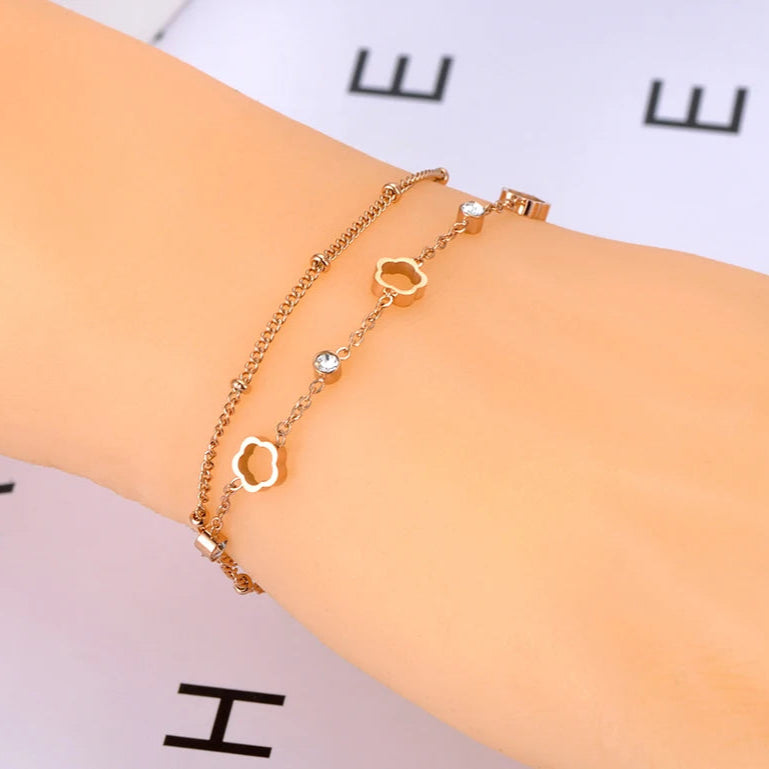 Bracelet double avec breloques "les rêves deviennent réalité"