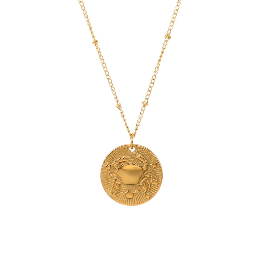 Collana con Medaglione con Costellazione | Oro Placcato 14k