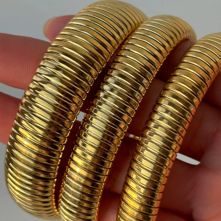 Élégant bracelet serpent | pièce statement en or 14 carats plaqué