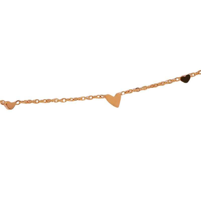 Bracelet de cheville Hartjes | Or plaqué 14k