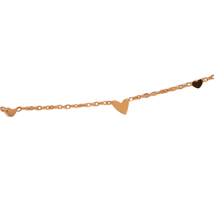 Bracelet de cheville Hartjes | Or plaqué 14k
