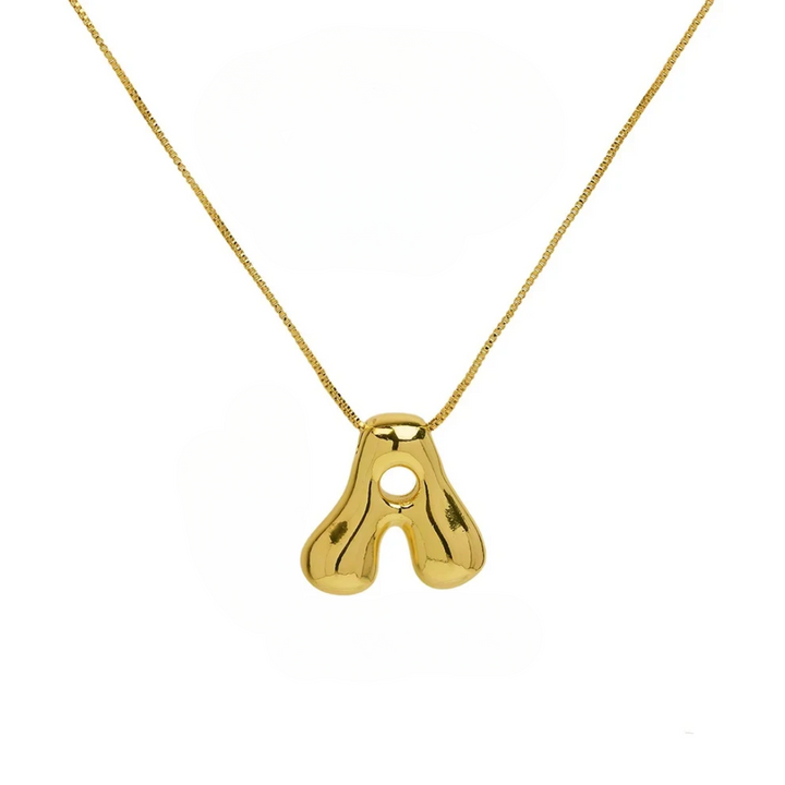 Ketting met Bubbelletter | 14k Verguld Goud