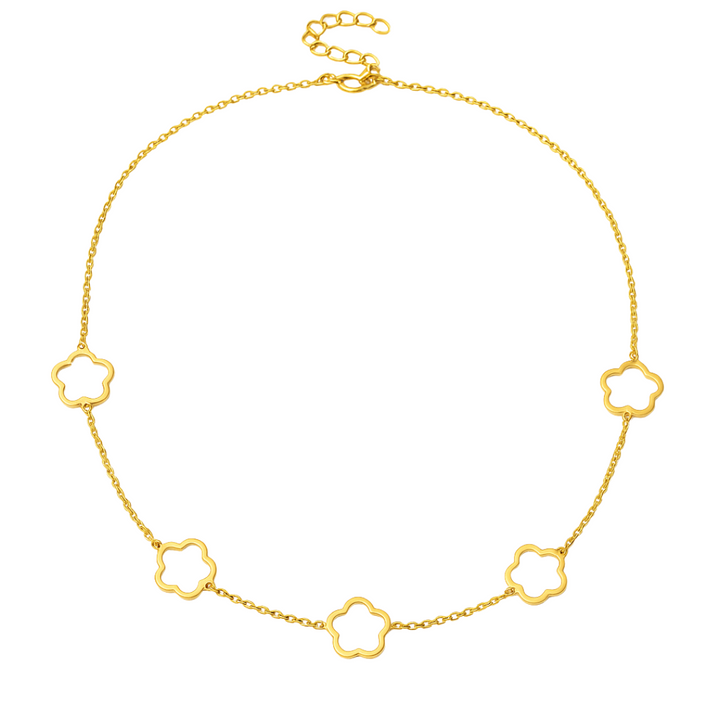 Ketting met Klavertjes | 14k Verguld Goud