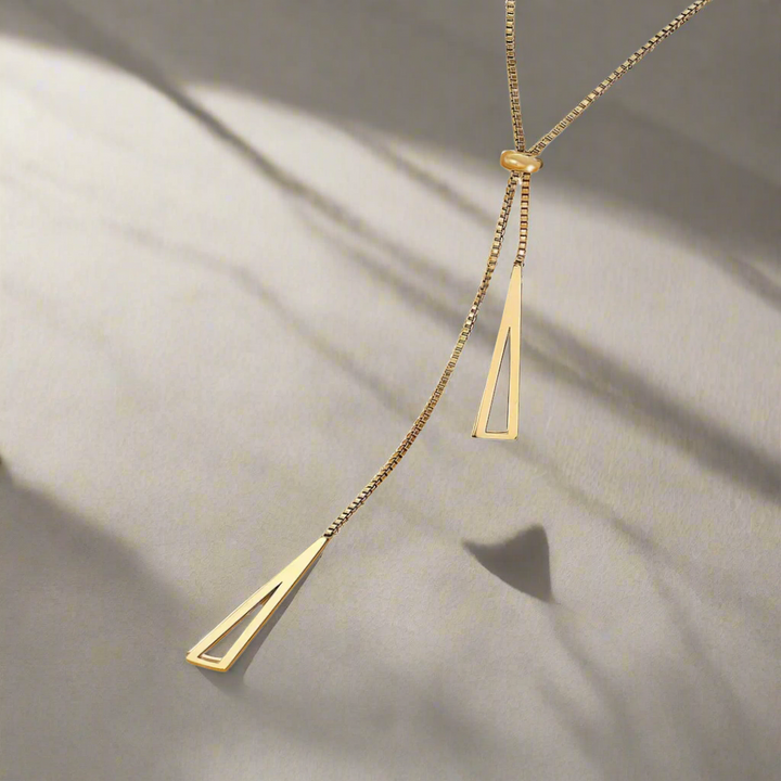 Collier lasso minimaliste | Or plaqué 14 carats