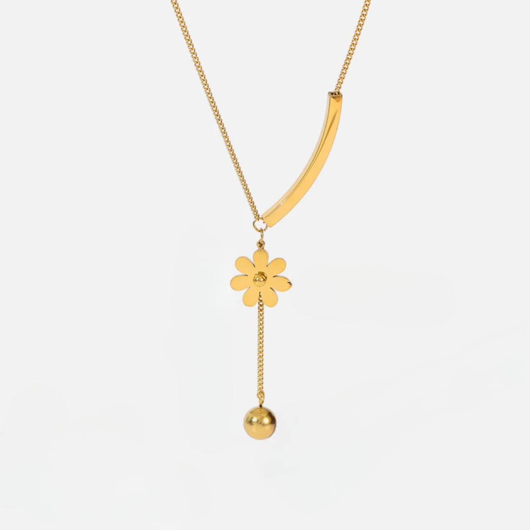 Ketting met Bloemenhanger | 14k Verguld Goud
