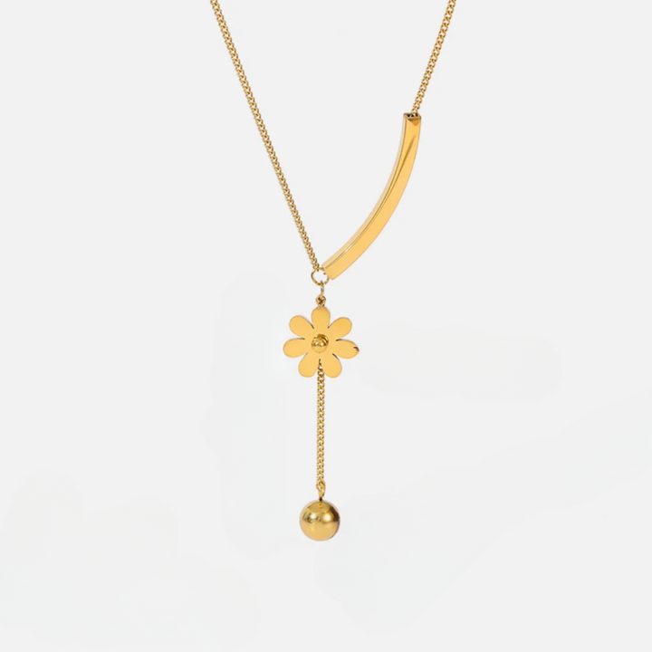 Ketting met Bloemenhanger | 14k Verguld Goud