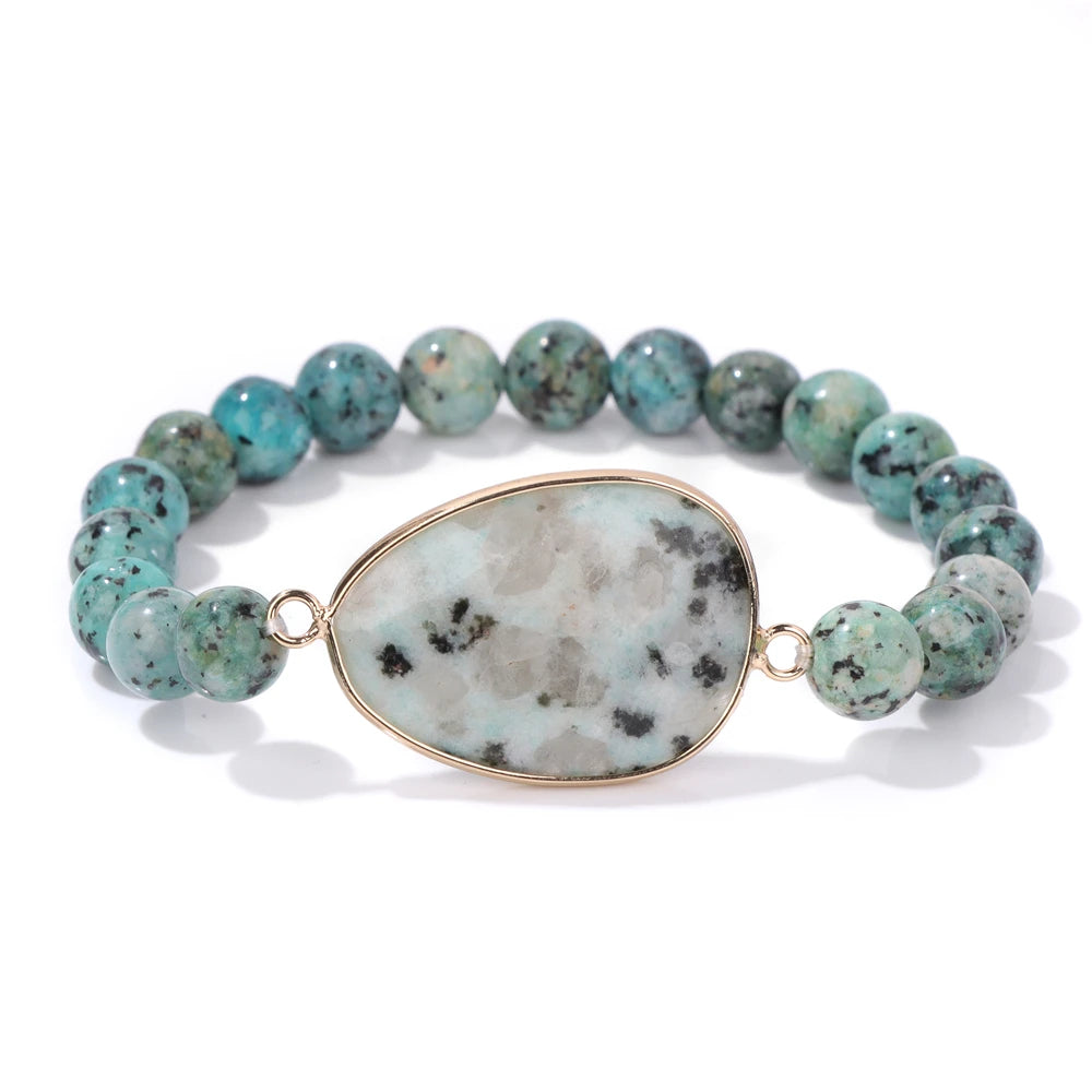 Onregelmatige Natuursteen Bedelarmband | Handgemaakte Armband met Helende Edelstenen