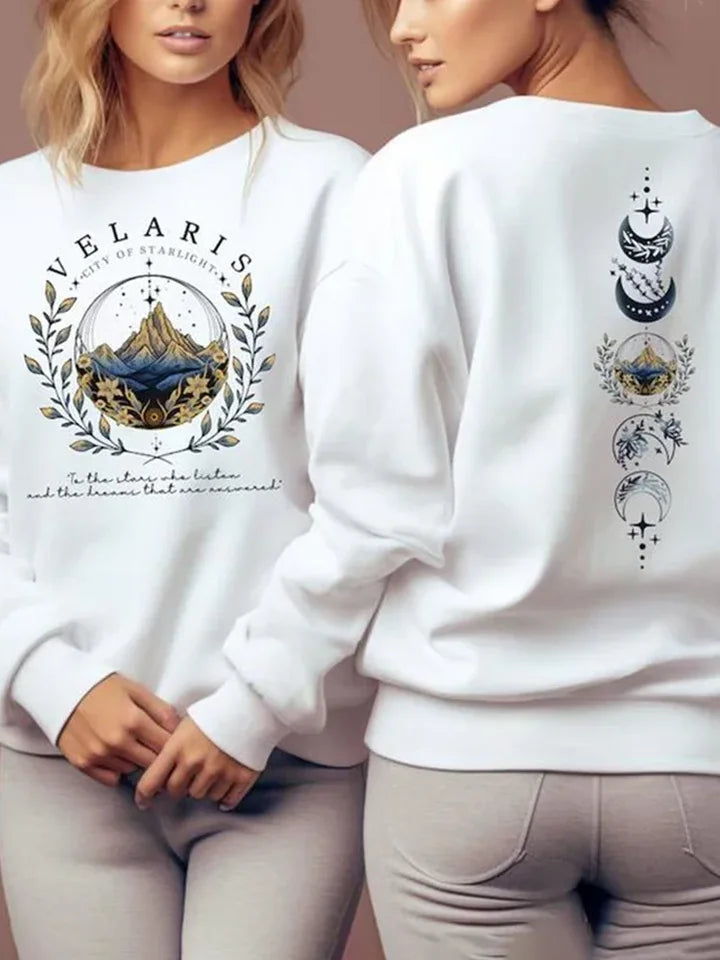 Velaris ACOTAR Sweatshirt Velaris City of Starlight Front and Back Print SJM Hoodie Night Court Sarah J Mass Crewneck Sweatshirt