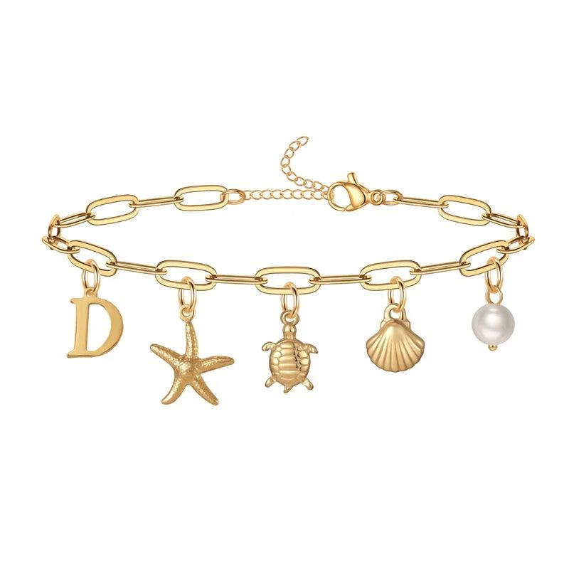 Bracelet personnalisé avec initiale | Or plaqué 14K
