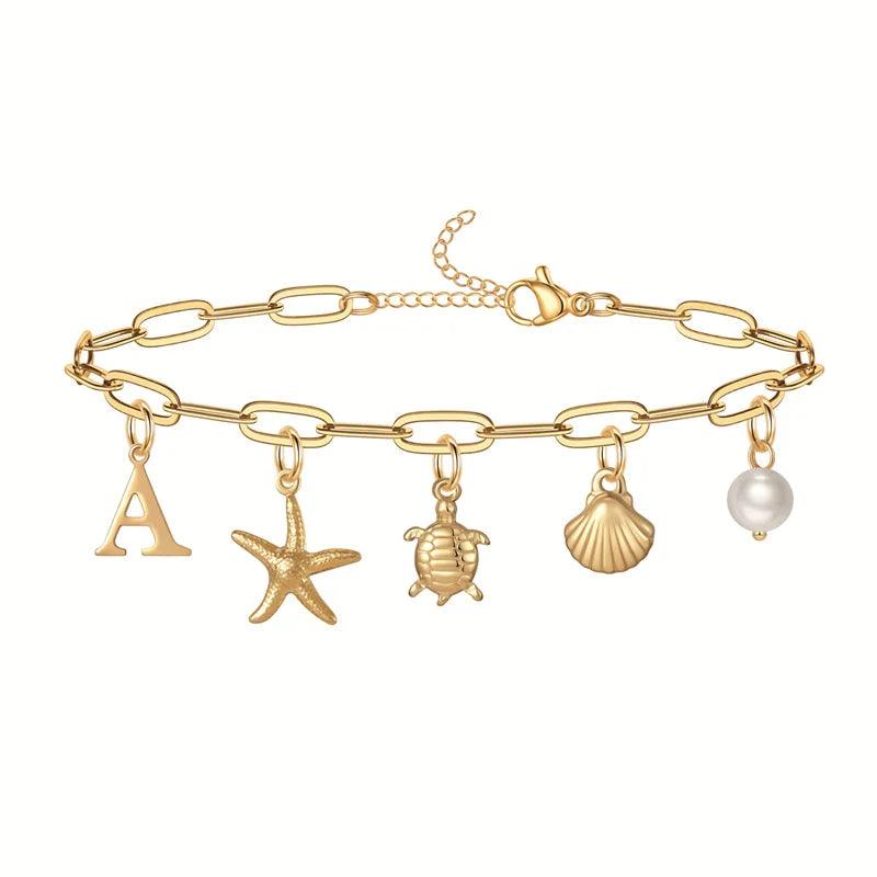 Bracelet personnalisé avec initiale | Or plaqué 14K