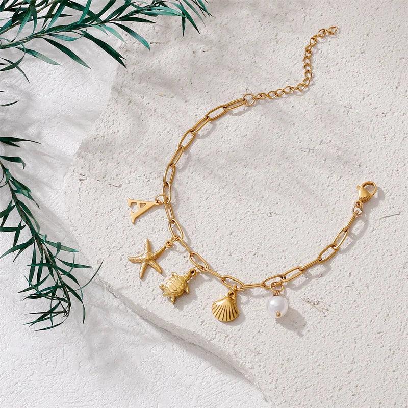 Bracelet personnalisé avec initiale | Or plaqué 14K