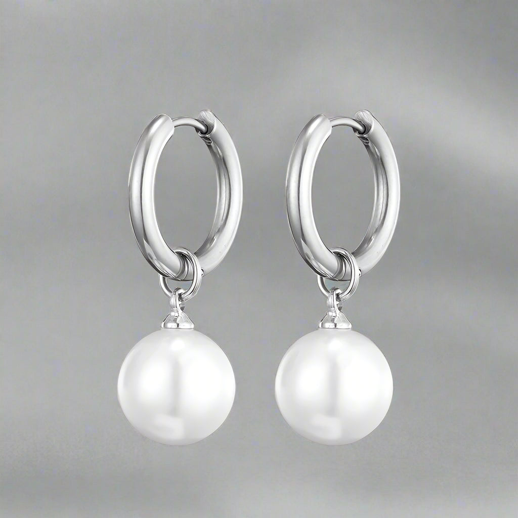 Moderne boucles d'oreilles en perles | Or plaqué 14K, élégant et stylé