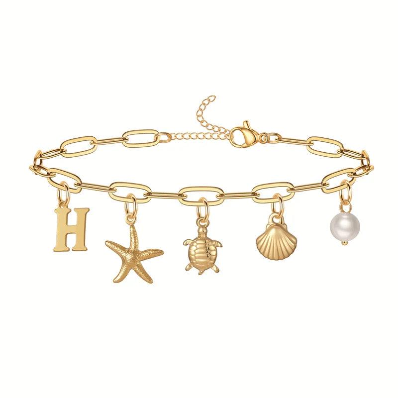 Bracelet personnalisé avec initiale | Or plaqué 14K