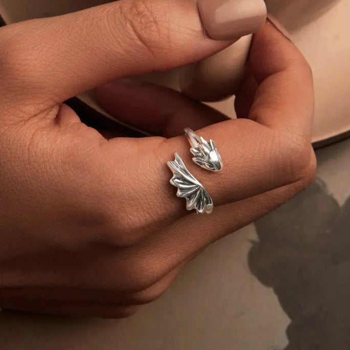 Bague Sans Dents Minimaliste | Argent Sterling, Bague Fantaisie Réglable