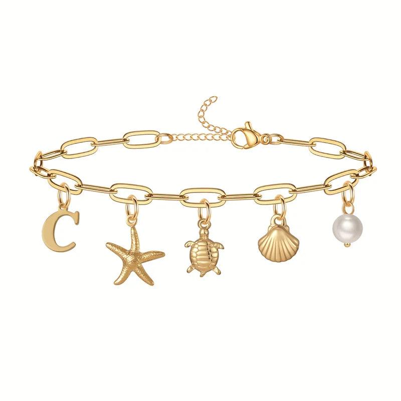 Bracelet personnalisé avec initiale | Or plaqué 14K
