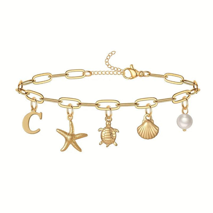 Bracelet personnalisé avec initiale | Or plaqué 14K