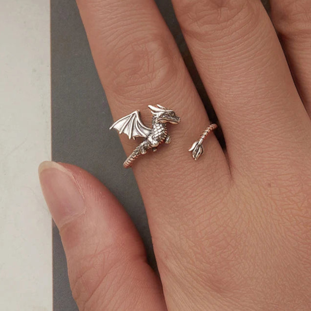 Bague du Cavalier de Dragons | 925 Argent Sterling, Bague Fantaisie Statement