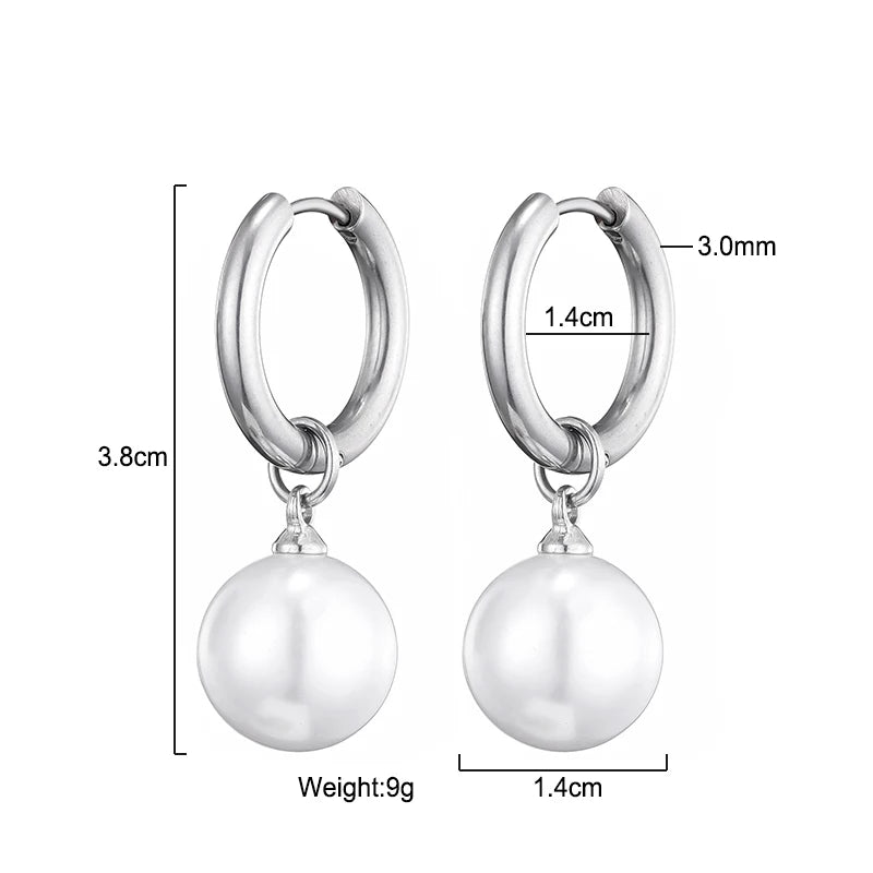 Moderne boucles d'oreilles en perles | Or plaqué 14K, élégant et stylé