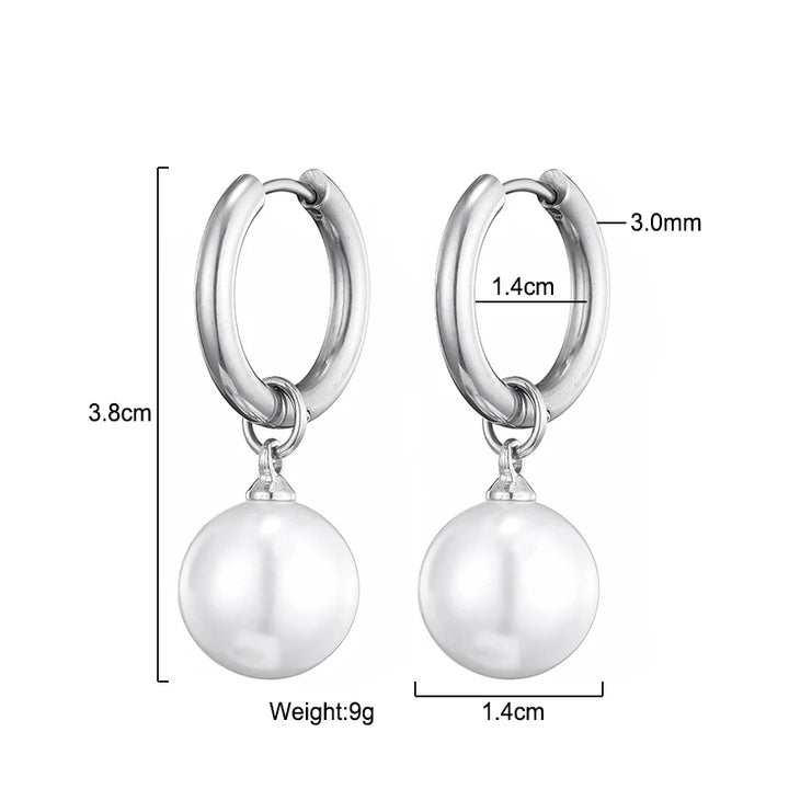 Moderne boucles d'oreilles en perles | Or plaqué 14K, élégant et stylé