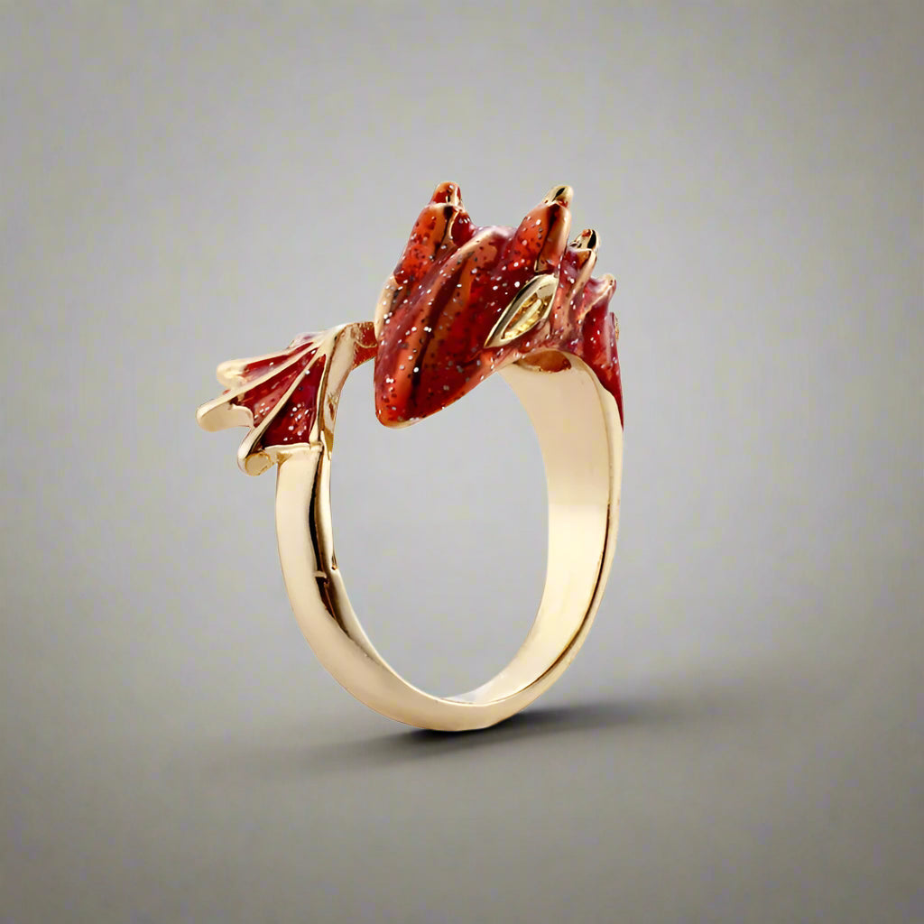 Bague Dragon en Cristaux Colorés | Bague Fantaisie Ajustable, Bijou de Luxe Statement