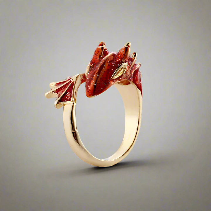 Bague Dragon en Cristaux Colorés | Bague Fantaisie Ajustable, Bijou de Luxe Statement