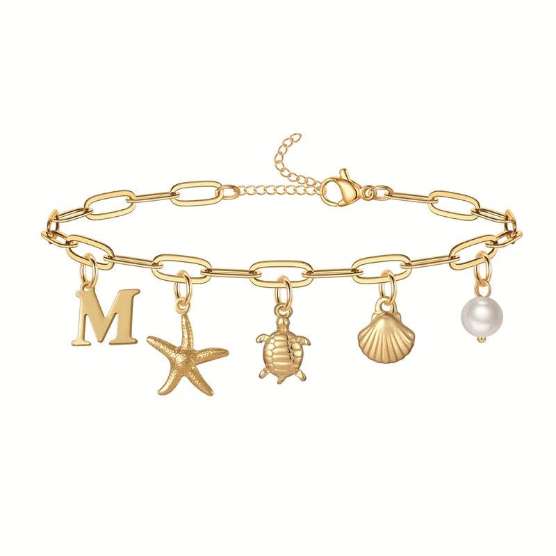 Bracelet personnalisé avec initiale | Or plaqué 14K