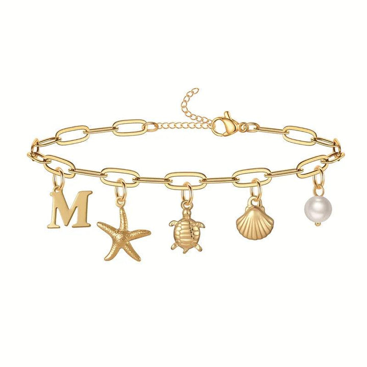 Bracelet personnalisé avec initiale | Or plaqué 14K