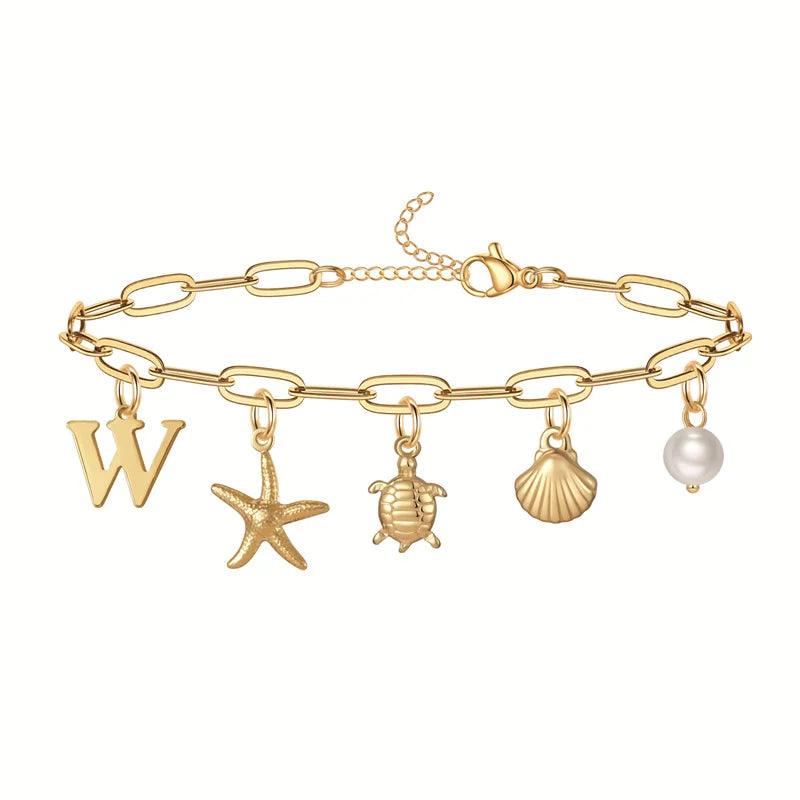 Bracelet personnalisé avec initiale | Or plaqué 14K