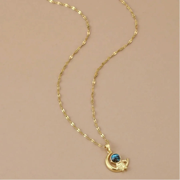 Collier Astronaute | Or 14K Plaqué, Bijou Fantaisie et Spatial