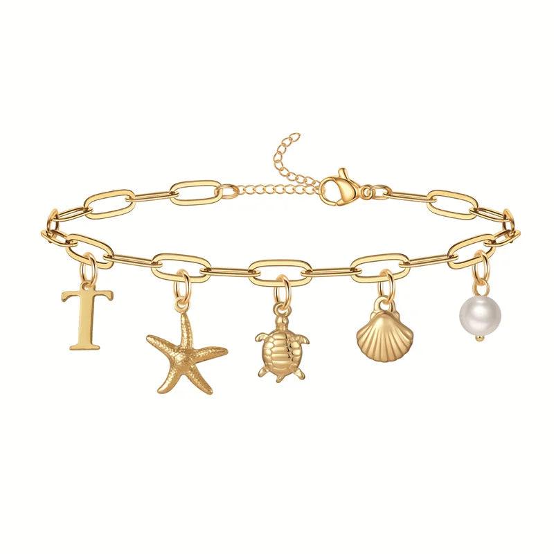 Bracelet personnalisé avec initiale | Or plaqué 14K