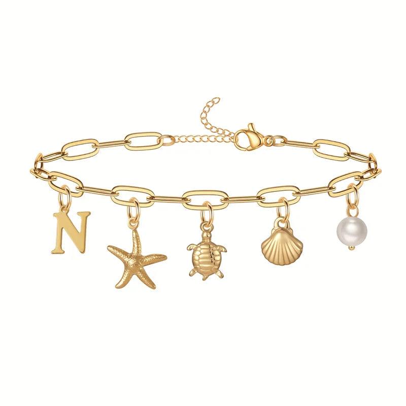 Bracelet personnalisé avec initiale | Or plaqué 14K