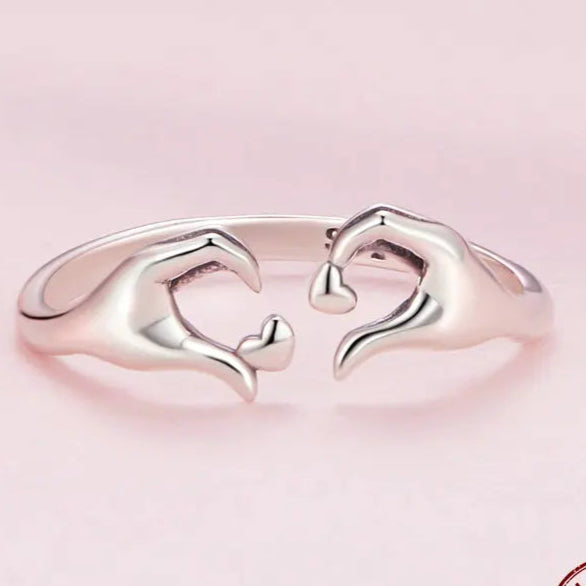 Bague d'amour | Geste de cœur en argent sterling