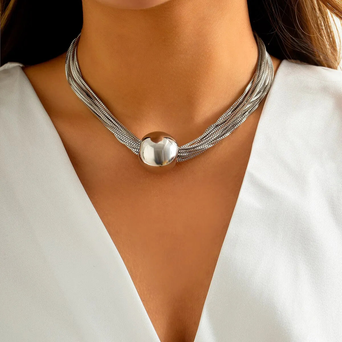 Golden Core | 2-in-1 Statement Armband & Choker met Glanzend Middelpunt