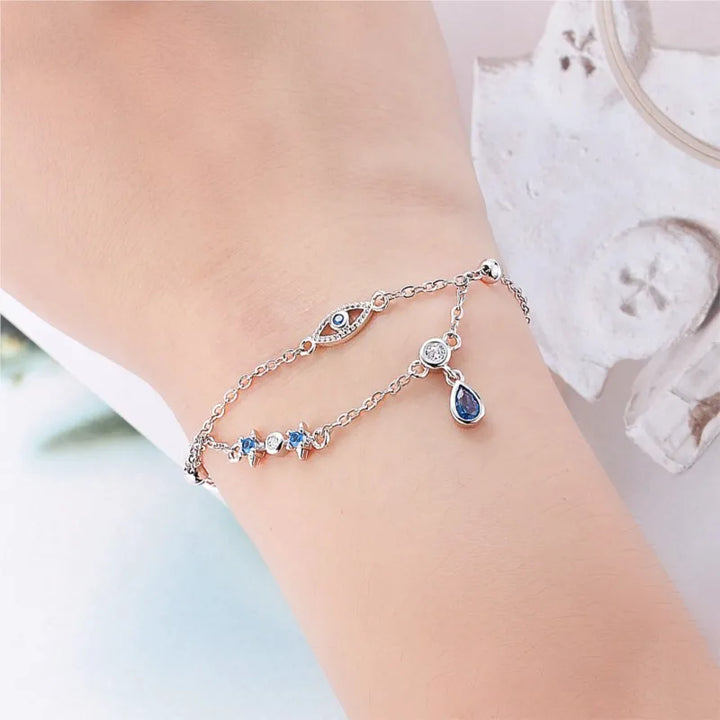 Brassard Œil Mauvais | Argent Sterling, Réglable, Bijou Protecteur