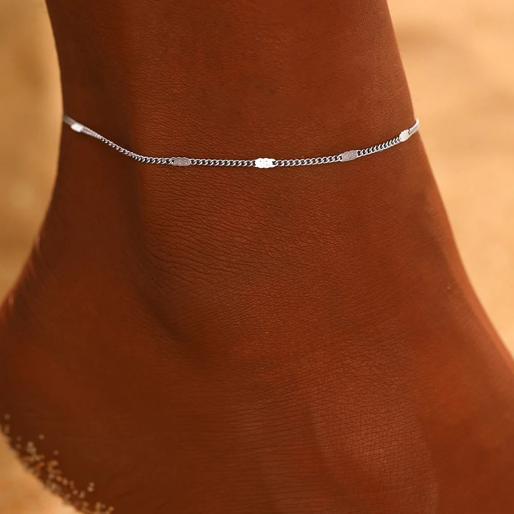 Luxe Minimalistische Enkelband | 14K Verguld Goud of 925 Sterling Zilver – Ideaal voor Vakantie