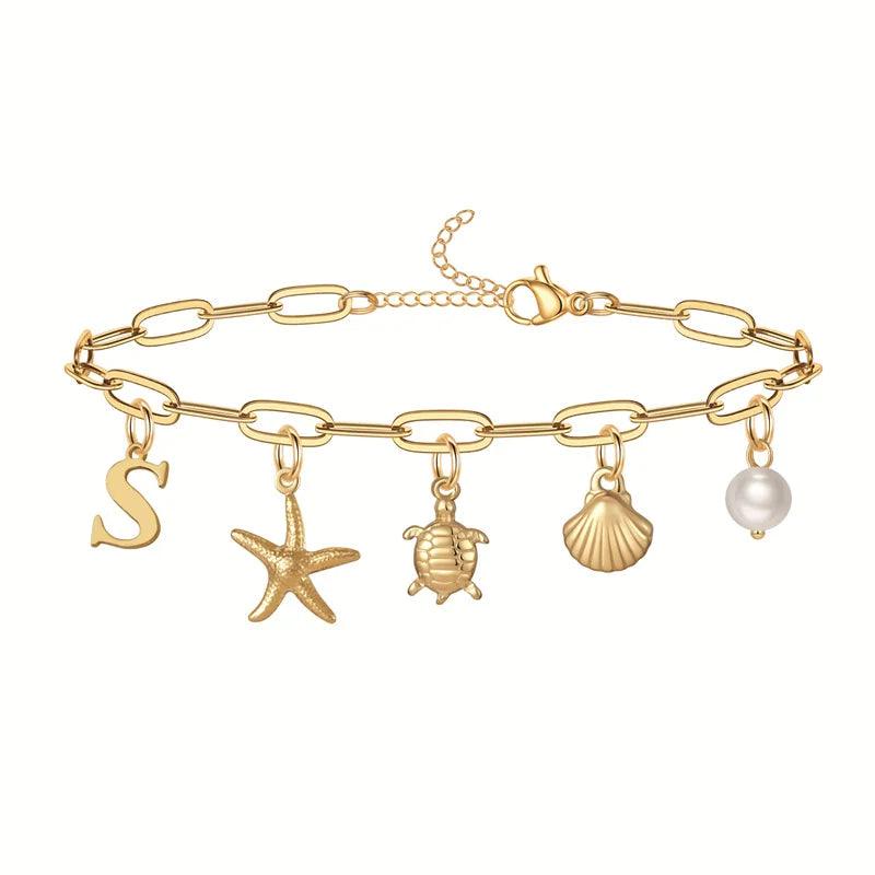 Bracelet personnalisé avec initiale | Or plaqué 14K