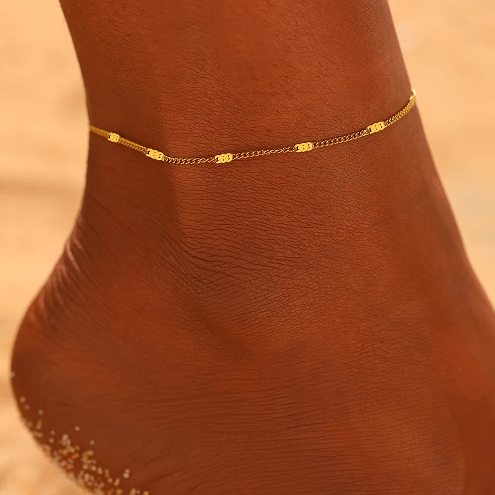 Luxe Minimalistische Enkelband | 14K Verguld Goud of 925 Sterling Zilver – Ideaal voor Vakantie