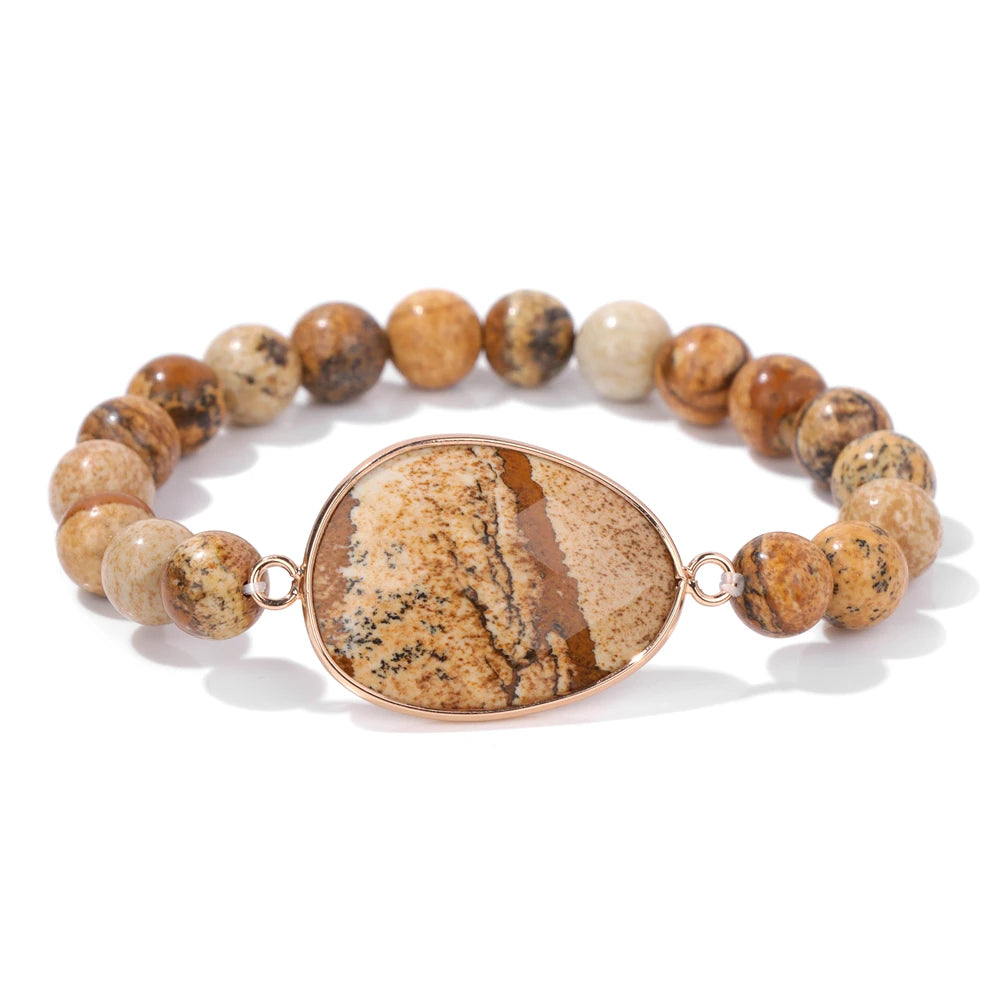 Onregelmatige Natuursteen Bedelarmband | Handgemaakte Armband met Helende Edelstenen