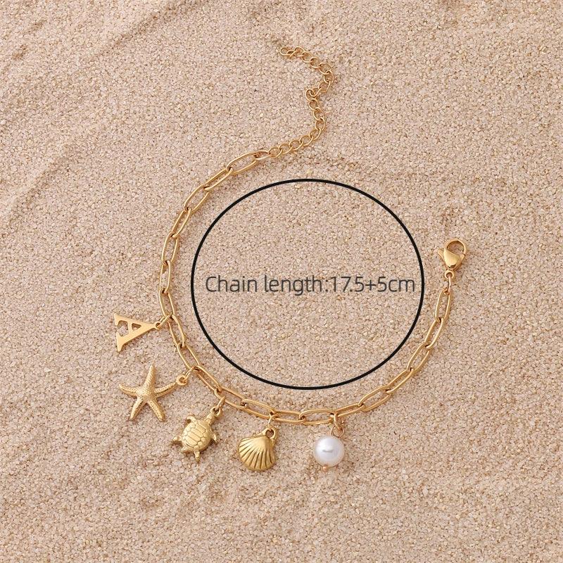 Bracelet personnalisé avec initiale | Or plaqué 14K