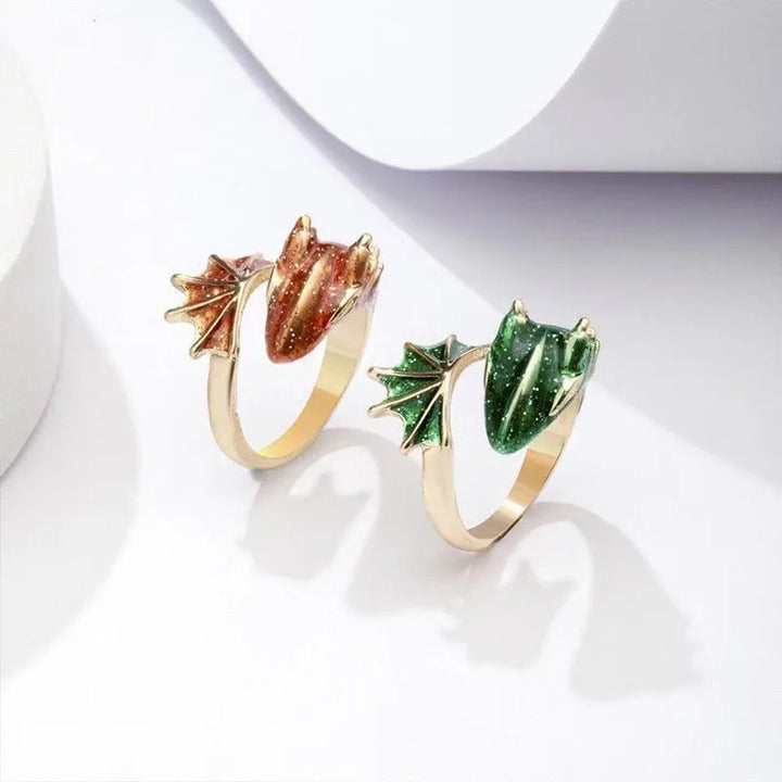 Bague Dragon en Cristaux Colorés | Bague Fantaisie Ajustable, Bijou de Luxe Statement