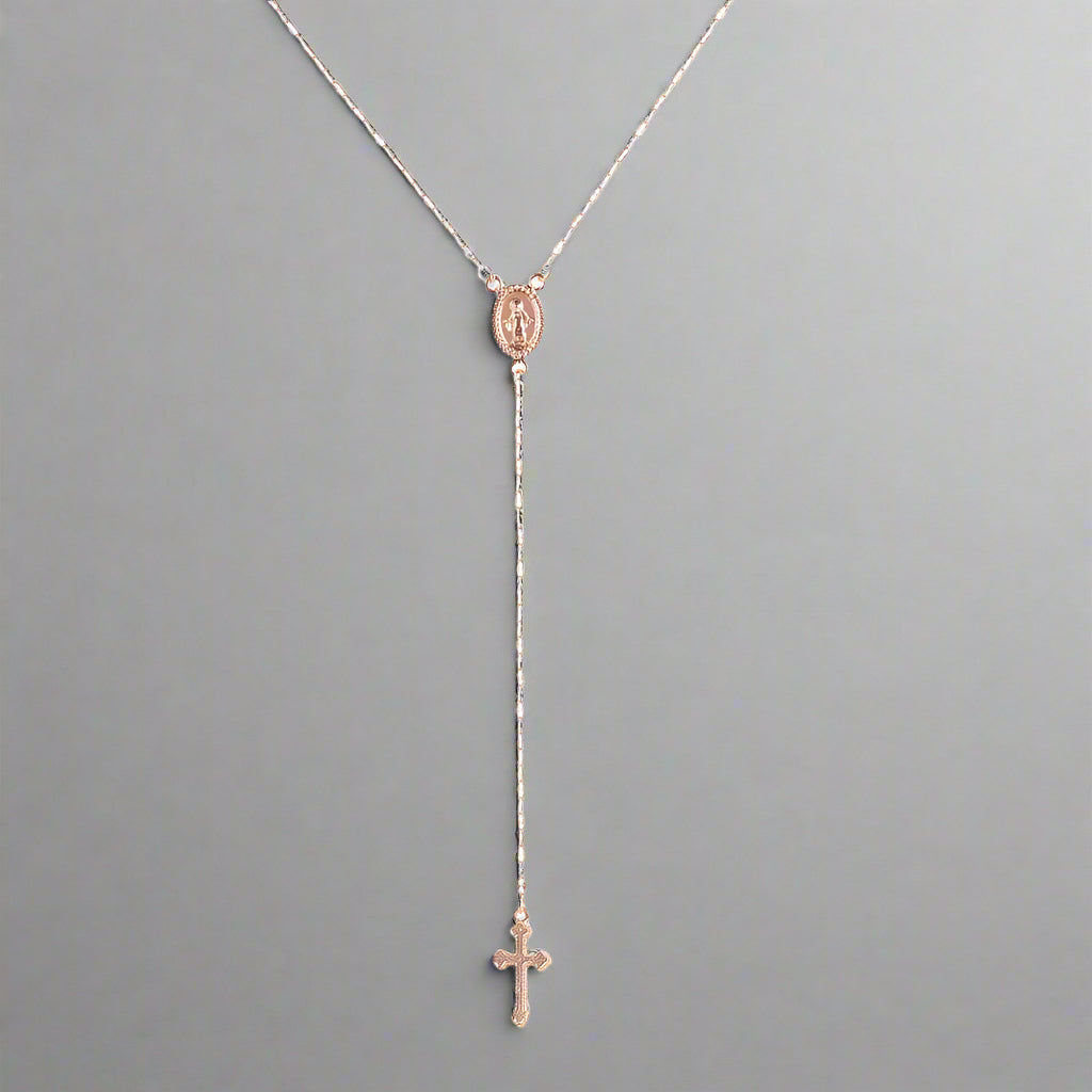 Collier chapelet | Collier de foi, or plaqué 14 carats, bijou religieux