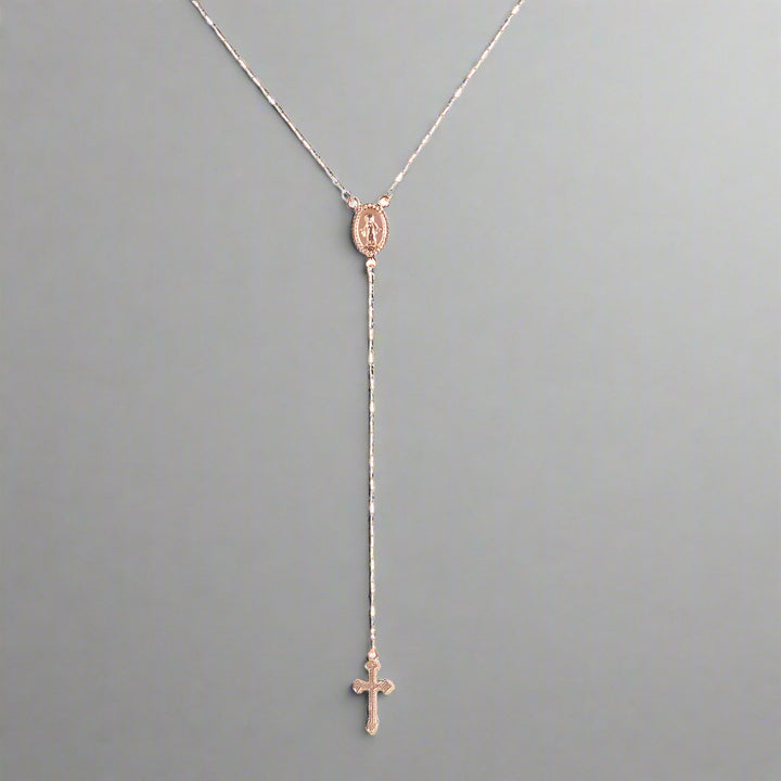 Collier chapelet | Collier de foi, or plaqué 14 carats, bijou religieux