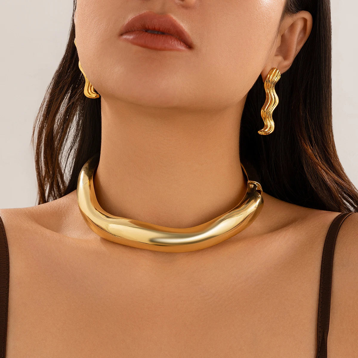 Statement Choker XXL | 14K Verguld Goud – Krachtige Eyecatcher